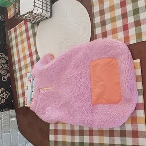 Large pink dog jacket to stay warm in the winter